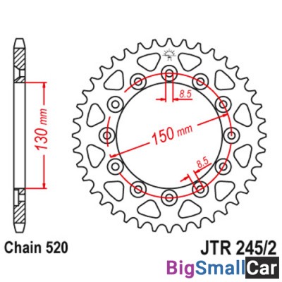 Звезда ведомая JT JTR245/2.52 - купить Алябьево